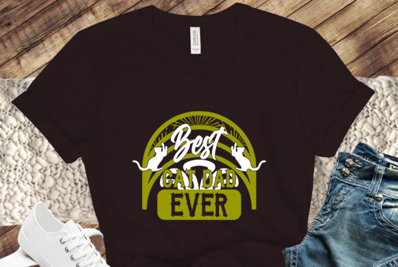 BEST-CAT-DAD-EVER-QUOTES-T-SHIRT-DESIGN: A Simple, Eye-Catching Design for Every Occasion