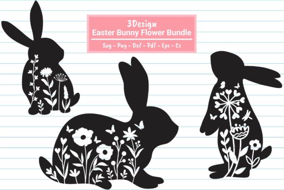 Easter Bunny Flower Svg Bundle