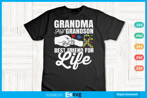 Grandma Grandson Best Friends For Life: A Heartwarming SVG Design for Autism Awareness