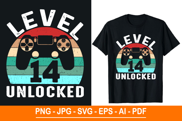 Level 14 Unlocked T-Shirt Design: A Versatile Graphic Asset for Creators and Entrepreneurs